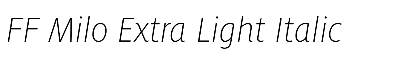 FF Milo Extra Light Italic